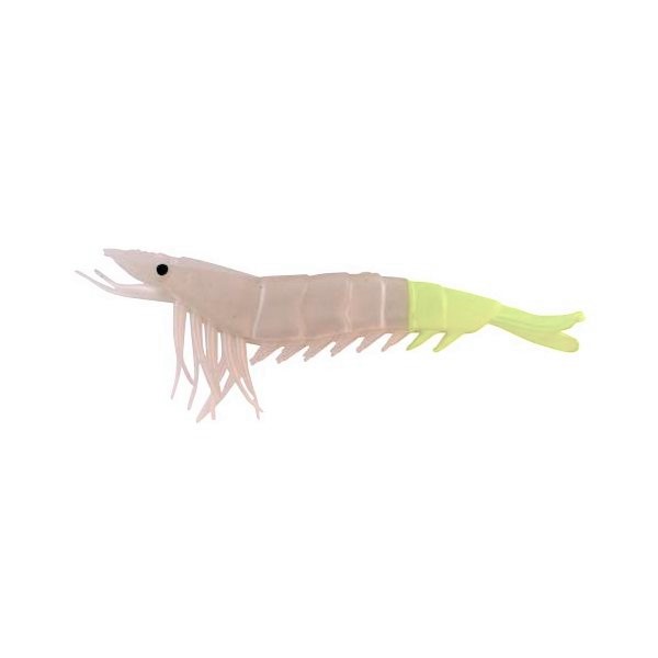 Artificial Shrimp 6" Pearl/Chartreuse 2 Pack - Almost Alive Lure - Click Image to Close